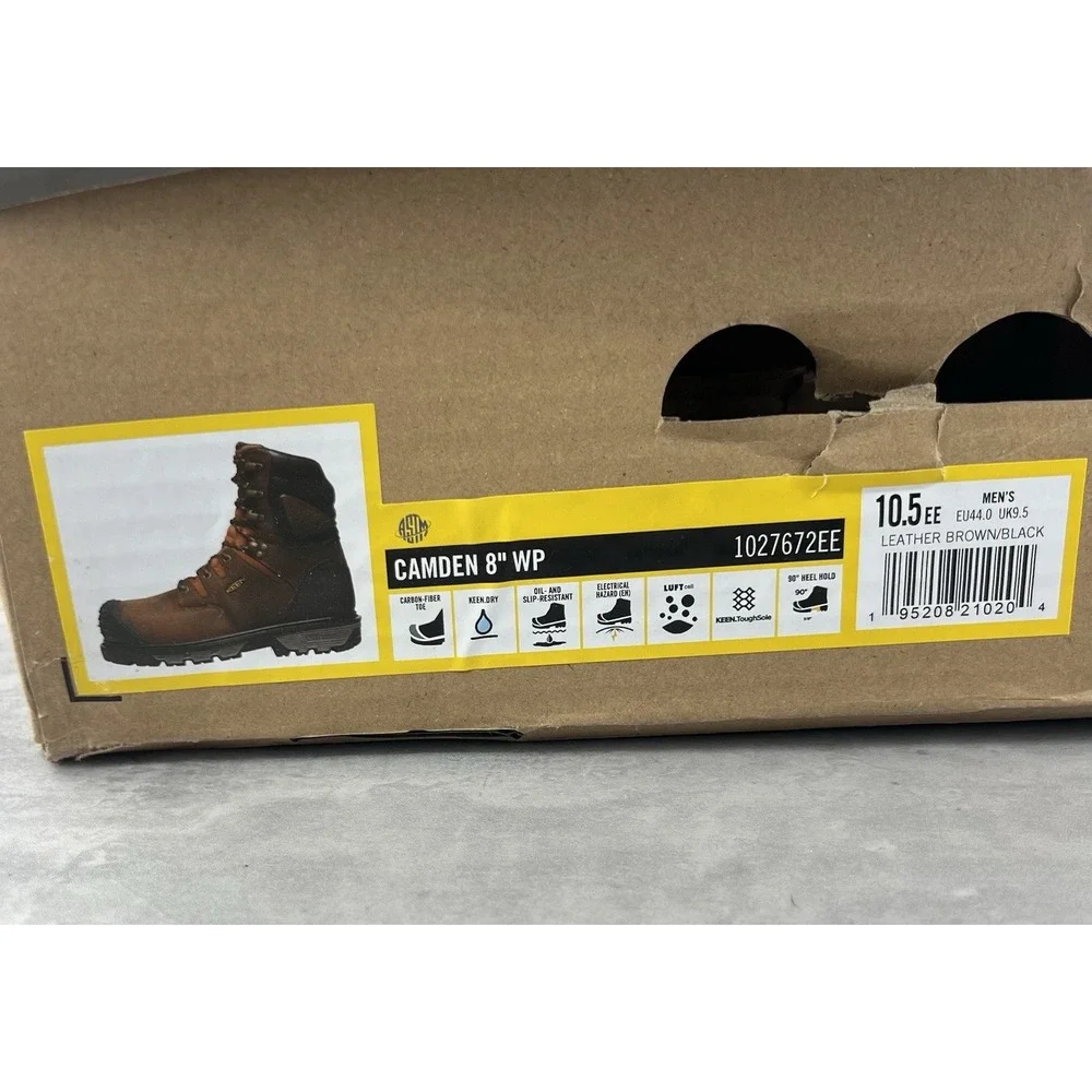 KEEN Camden 8 WP Work Boots Men 10.5 EE Wide Brown Carbon Toe Waterproof 1027672